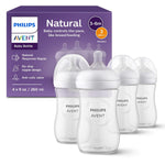Philips Avent Natural Baby Bottles with Natural Response Nipples (Slow Flow, Flow 2), 4oz, 4-Pack, SCY900/04