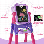 Lehoo Castle Easel for Kids, Toys for 2 Year Old Girl, Art Easel Toddler, Magnetic White Chalk Board, Gifts for 3 4 Year Old Girls 2-4 Years Old Christmas