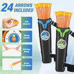 2 Pack Bow and Arrow for Kids, LED Light Up Archery Set with 24 Suction Cup Arrows, 1 Standing Target, 6 Score Targets & 2 Quiver, Indoor Outdoor Sport Gifts for Boys Girls Ages 4-8