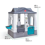 Step2 Neat & Tidy Cottage Kids Playhouse, Indoor/Outdoor Playset, Interactive Play with Sounds, Made of Durable Plastic, for Toddlers 1.5+ Years Old, Grey