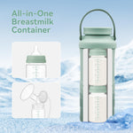 TOVVILD 10oz Breast Milk Storage Bottle for Momcozy 22oz Breast Milk Cooler, Collection Bottle Container for Fridge, Pumping Bottles Compatible with Spectra Wide Neck Flange, 4PCS