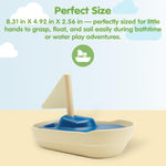 PlanToys® Sailboat Wooden Bath Toy | Eco-Friendly Floating Boat for Kids | Promotes Fine Motor Skills & Imaginative Play | Sustainable Birthday Gift for Bathtime Fun