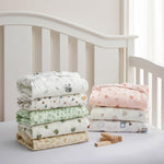 SiinvdaBZX 2 Pcs Muslin Crib Sheets Neutral, Ultra Soft Cotton Breathable Fitted Baby Crib Mattress Sheets for 52"x28" Standard Toddler Mattress (Animals + Acorn)