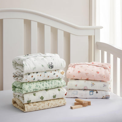 SiinvdaBZX 2 Pcs Muslin Crib Sheets Neutral, Ultra Soft Cotton Breathable Fitted Baby Crib Mattress Sheets for 52"x28" Standard Toddler Mattress (Animals + Acorn)