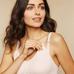 Motherhood Maternity Womens Wireless Clip Down Seamless Nursing Bra for Breastfeeding , Blush , Large