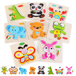 Wooden Puzzles for Toddlers 1-3, Pack of 8 Toddler Animal Puzzles Ages 2-4, Montessori Educational Animals Jigsaw Puzzles Christmas Birthday Gift for Baby Girl Boy Ages 1 2 3 4 Year Old