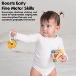 PlanToys Wooden Clutching Triangle Baby Toy with Gentle Sound in Two-Toned Ball (5244) | Sustainably Made from Rubberwood and Non-Toxic Paints and Dyes