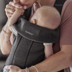BabyBjörn Baby Carrier Mini, Charcoal Gray, 3D Jersey | Infant Carrier (7-25 lbs), Ergonomic, Easy-to-Use