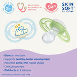 MAM Perfect Night Baby Pacifier, Patented Nipple, Glows in The Dark, 2 Pack, 6-16 Months, Boy