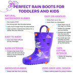 OAKI Toddler Rain Boots - Perfect Kids Rain Boots for Any Weather - Durable Rubber Baby Rain Boots Keep Little Feet Dry, Lightweight Waterproof with Easy-on Handle, Forest Animals, 4T Toddler