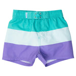 RUGGEDBUTTS Boys UPF50+ Sun Protection Striped Color Block Swim Trunks - Marine Color Block, 3T