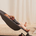 BabyBjörn Bouncer Balance Soft, Dark Gray, Woven/Jersey, Tri-Fabric | 2-in-1 Adjustable Baby Bouncer Seat and Toddler Chair, Newborn to Toddler (8-29 lbs), 4 Positions, Lightweight & Portable