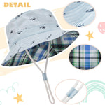 Durio Baby Hat UPF 50+ Sun Protection Boy Summer Cute Kids Toddler Sun Hat Cap Baby Girl Bucket Blue 19.7"(50cm)/12-24 Months