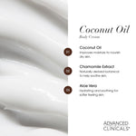 Advanced Clinicals Coconut Body Lotion Moisturizing Cream & Face Lotion For Women & Men | Coconut Lotion | Natural Coconut Oil Cream Skin Care Moisturizer Body Butter Balm For Dry Skin, 16Oz, 2-Pack