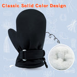 BAVST Toddler Waterproof Mittens Fleece Lined Baby Boys Girls Winter Warm Glove Kids Snow Infant Ski Mitten for 3M-5T (Black, 2-4T)