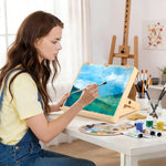 Kids Tabletop Art Easel with Paper Roll Dispenser | Adjustable Portable Desk & Table Top Painting Drawing Stand (13.8" x 11.4", Without Paper Roll)