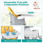 BABY JOY Baby High Chair, 8 in 1 Convertible Highchair for Babies & Toddlers | Booster Seat | Table and Chair Set | Building Block Table | Toddler Chair with Safety Harness, Removable Tray (Yellow)