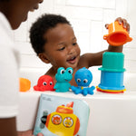 Baby Einstein Ocean Explorers Opus Bath Pals 11-Piece Gift Set, Waterproof Bath Book, Bath Cups, Animal Shape Bath Toys for Baby and Toddler, Ages 3 Months and Up