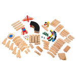 Melissa & Doug Wooden Railway Set, 130 Pieces