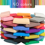 Polymer Clay 50 Colors, Modeling Clay for Kids DIY Starter Kits, Oven Baked Model Clay, Non-Sticky Molding Clay with Sculpting Tools, Gift for Children and Artists (50 Colors A)