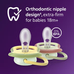 Philips Avent Ultra Air Nighttime Pacifiers - Orthodontic Design, for Babies 18 Months+, Glow in The Dark, Extra-Firm Silicone Symmetrical Nipple, BPA-Free, 2 Sterilizing Cases, 4 Pack, SCF376/38