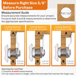 WELLUCK 5/8 Inch Thumb Operated Offset Cam Lock Set - Keyless 5PC Compartment Lock for RV, Camper Storage Door Latch, Cabinet Mailbox Drawer Cam Latch - Excellent Zinc Alloy Replacement Set