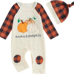 Ledy Champswiin 2Pcs Neutral Outfits Newborn Baby Boy Girl Pumpkin Romper Jumpsuit My 1st Halloween Clothes with Hat