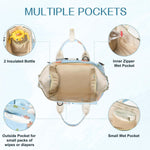 Small Diaper Bag Crossbody, Convertible Mini Diapers Backpack 4 in 1 w/Shoulder for Stroller, Travel, Small Mommy Daiper Tote with Insulated Pockets, Compact Baby Bag for Mom (Sky Blue Animal)
