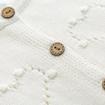 Curipeer Toddler Baby Knit Cardigan Sweater Soft Heart Pompoms Outwear Coat 3T