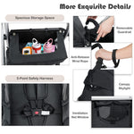 BABY JOY 2-in-1 High Landscape Baby Stroller, Reversible Bassinet Reclining Stroller, Foldable Push Chair w/Adjustable Canopy, Storage Bag, Foot Cover, Rain Cover & Net, Aluminum Alloy Frame (Black)