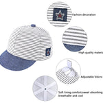 Baby Boy Baseball Cap Striped Sunhat Letter Sun Protection Hat,Sun Hat for Baby Boy and Baby Girl (Gray Black, 2pcs)