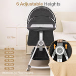 OHFLY Baby Bassinet, Bedside Bassinet for Baby, 4 in 1 Bassinet Bedside Sleeper with Locked Wheels, Mosquito Net, Adjustable Easy Folding Portable Crib for Infant Newborn, Dark Grey