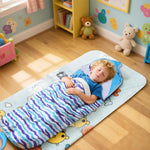 Thick Toddler Nap Mat with Pillow - Lightweight & Portable Toddler Sleeping Bag for Kids Boys Girls Aged 1~5 Daycare Preschool Travel