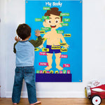 WATINC 35Pcs Body Parts Learning Felt Story Board Set Preschool Human Organ Educational Teaching Storytelling Early Learning Interactive Play Kit Wall Hanging Gift for Toddlers Kids 41 x 30 Inch