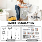 Potty Training Seat, Upgrade Toddler Toilet Seat for Kids Boys Girls, 3 in 1 Potty Training Toilet with Step Stool Ladder-Non Slip Foldable (Gray+White)