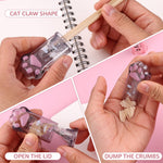 Amaxiu Cute Cat Paw School Supplies - 4PCS Kawaii Erasers & 2PCS Retractable Pencil Sharpeners for Office, Home, School