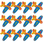 Fun Express Foam Airplanes for Kids 12 Pack - DIY Glider Plane Craft Kit with 229 Stickers | Airplane Party Favors for Birthday Activities | Flying Toy Airplanes Ages 3+
