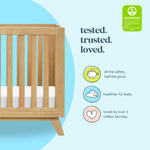 Davinci Otto 3-in-1 Mini Baby Crib with 4 Inch Mattress Included - GREENGUARD Gold Certified - Baby Crib Convertible to Toddler Bed & Daybed - 4 Adjustable Heights - Easy to Assemble - Honey