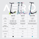 Aero Scooter for Kids 5-7 with Dynamic Lights | Boys Girls 2 Wheels Kick Scooter | Foldable & Height Adjustable, 110lbs Max
