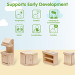 PlanToys® Kitchen Classic Set for Montessori Inspired Role Play | Pretend Cooking, Social Interaction and Practical Life Exploration | Eco Friendly Wooden Kitchen for Imaginative Learning