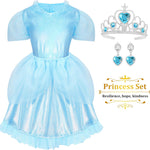 Princess Dress Up Clothes for Little Girl Role Play Costume Gift Set Princess Dress Up Toys for Toddler Girls
