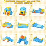 laapee 15pcs Unique Modular Kids Play Couch - Custom Nugget Style Toddler Sofa Bed with Removable Crystal Velvet Cover, Safe Kids Furniture for Playroom & Bedroom, for Boys and Girls