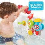Yookidoo Baby Toddler Bath Wall Toy (Ages 1-3) Waterfall Spinning Gears & Rotating Googly Eyes - Mold Free - Attach to Any Tub or Shower - Spin N Sprinkle Water Lab - Great for Boys, Girls,& Kids