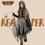 Spooktacular Creations Girl Grim Reaper Costume with Gloves and Tights Glow in the Dark, Scary Halloween Costume for Dress Up Party-XL(12-14yr)