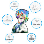 LELEMON Unicorn Puzzles for Kids Ages 4-8,60 Pieces Raibow Unicorns Cats Butterfly Jigsaw Puzzles in a Metal Box,Cute Raibow Unicornss Learning Educational Puzzles for Boys Girls