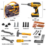 Hibility Kids Tool Set with Tool Box & Electronic Toy Drill, Pretend Play Kids Construction Kits, Toy Tools for Toddlers 3-5, Kids Tool Sets for Boys Ages 4-6