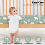 FIEMOL Baby Crib Sheets for Boys and Girls, 3 Pack Fitted Crib Sheets Neutral for 52”x28” Standard Crib and Toddler Mattresses, Ultra Soft & Silky Smooth Microfiber Green Forest Bear