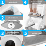 KYYOKE Potty Training Toilet, Adjustable Toddler Toilet Seat and Step for Kids, 2 in 1 Toilet Steps for Toddlers,Non Slip & Space Efficient & Splash Guard
