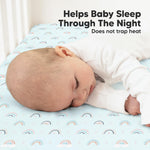 KeaBabies 2-Pack Organic Crib Sheets for Boys, Girls - 52x28 Fitted Crib Mattress Sheet Neutral, Breathable Jersey Cotton Cover for Baby Bed, Toddler Mattress, Soft & Cute Prints (Jolly Rainbow)