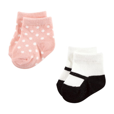Hudson Baby Baby Girls Sock and Headband 12pc Set, Soft Pink Roses, 0-9 Months